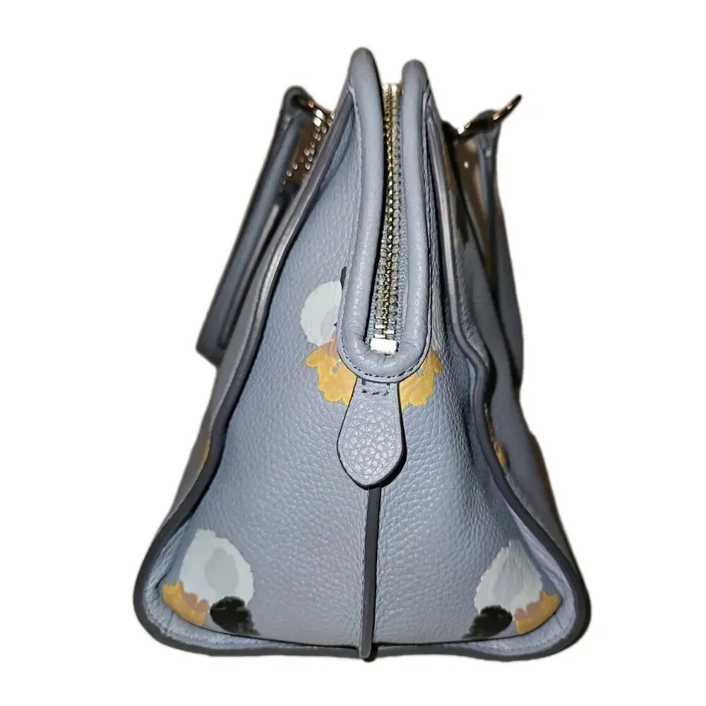 COACH Nolita Blue Floral Print Pebbled Leather Satchel Tote Shoulder Bag 37176 - Picture 6 of 16